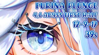 Plunge Furina Speedruns 46 Abyss First Half  12917 39s No BookSingle Chambers [upl. by Nydroj]