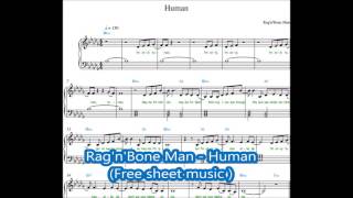 RagnBone Man  Human Song amp Free sheet music PDF [upl. by Gladi]