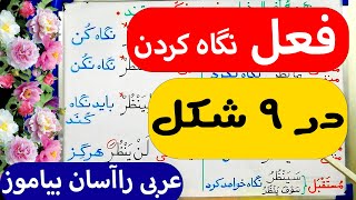 ✅ فعل نگاه کردن در 9 شکل مختلف  آموزش عربی آسان [upl. by Mchail]