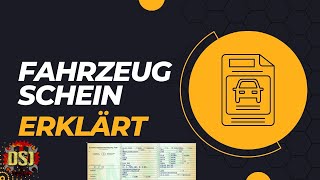 Fahrzeugschein  Zulassungsbescheinigung Teil 1 erklärt [upl. by Irej]