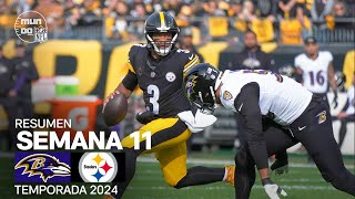 Baltimore Ravens vs Pittsburgh Steelers  Resumen NFL en español  Semana 11  NFL Highlights 2024 [upl. by Tigges693]