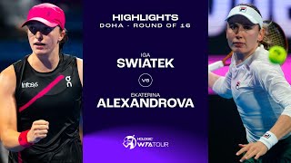 Iga Swiatek vs Ekaterina Alexandrova  2024 Doha Round of 16  WTA Match Highlights [upl. by Ardnekal22]