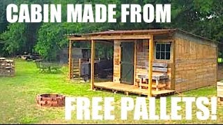 This Tiny HouseCabin was made from FREE Pallets [upl. by Eniamerej]