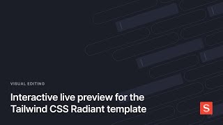 Add Visual Editing to the Tailwind CSS quotRadiantquot template [upl. by Redford725]