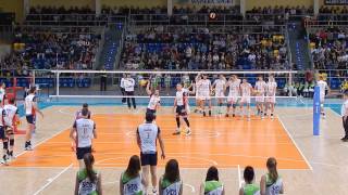 SKRA Bełchatów ZAKSA Kędzierzyn Koźle Kalisz 04012014 Rozgrzewka na siatce [upl. by Britte]