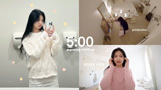 5 AM Uni Student Morning Routine Simple Yet Productive Morning Studying for Final Exams amp Vlogmas [upl. by Ssalguod]