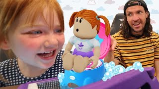 BABY ADLEY Roblox Day Care Dad is the Nursery Boss new playing feeding and potty training game [upl. by Ahsen]