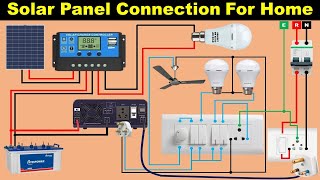 Solar Panel Connection with Inverter and Battery for Home TheElectricalGuy [upl. by Alf]