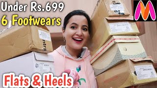 Under 699Myntra Footwear Haul  Flats Heels Myntra Haul [upl. by Auqcinahs]