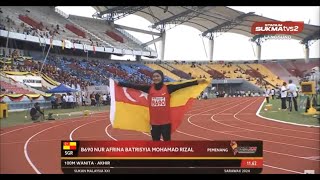 100M WANITA Akhir  Olahraga  SUKMA Sarawak 2024 [upl. by Gerianne]