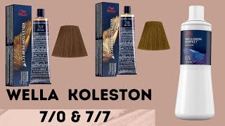 Wella Koleston 70 amp 77 Grey Hair Coverage Using 6 Welloxon Developer [upl. by Anyela]