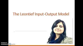 Leontief InputOutput Model  Part 5a [upl. by Tomkiel]