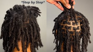 How to Perfect Two Strand Retwist on Dreads Step by Step beginner friendly retwist tutorial [upl. by Ramah]