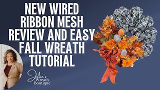 Easy Fall Wreath Tutorial  New Walmart Ribbon Mesh Review  How to Make a Fall Wreath [upl. by Aire]