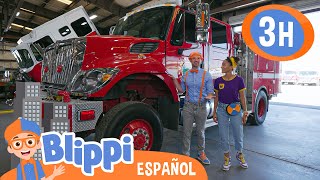 Blippi y Meekah visitan la estación de bomberos  Blippi Español  Videos educativos para niños [upl. by Akkeber]