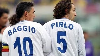 Perfect Pirlo pass for Brilliant Baggio goal  Juventus v Brescia [upl. by Anirahtak292]