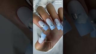 Cloud metallic nails art ☁️💦🪩 nailart trendingshorts ytshorts shortsfeed nails cloudschrome [upl. by Walford]