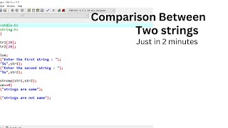 program to Compare two Strings  with strcmp and without strcmp function  c language tutorial [upl. by Hasile57]