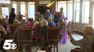 Seniors suffering from memory loss engage in drumming circle [upl. by Novit16]