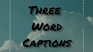 30 cute insta captions of 3 words [upl. by Adis]