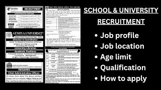 School amp University Recruitment  Teachers Jobs  Teaching Non Teaching Staff Vacancy  TATTAT Job [upl. by Vivia886]