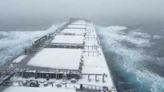 North Pacific Ocean enroute to Tsugaru Strait Snowfall continues  Video No2 [upl. by Netsirk]