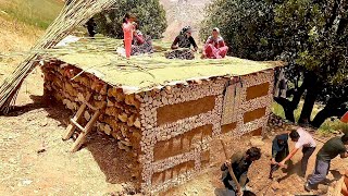 Building a house with flowers and reed stones for a gazebo on the house [upl. by Fishback]