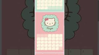 Calendario 2025 Hello Kitty pdf imprimible DIY ideas he hellokitty diseño calendar planner [upl. by Meean687]