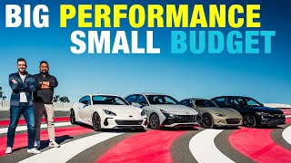 PERFORMANCE CAR CHALLENGE Hyundai Elantra N vs Mazda MX5 Miata vs Honda Civic Si vs Subaru BRZ [upl. by Odraner]