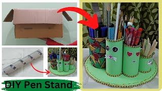 DIY Pen Stand 😱 How to make PEN ORGANIZER Kabad se jugad [upl. by Missi722]