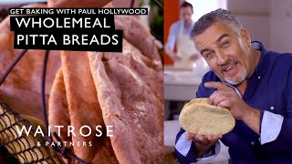 Paul Hollywoods Wholemeal Pitta Breads  Waitrose [upl. by Saihtam342]