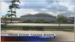 FEMA Dome Taking Shape in Lumberton Texas [upl. by Naeerb115]