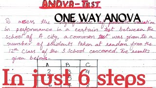 ANOVA test  hypothesis testing One way ANOVA test How to find ANOVA [upl. by Ivie62]