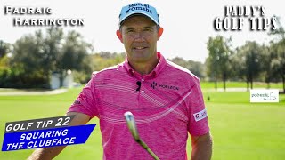 SQUARING THE CLUBFACE  Paddys Golf Tip 22  Padraig Harrington [upl. by Oisorbma]