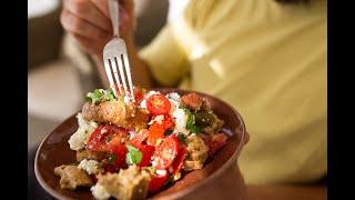 The Dakos Salad GREEK STYLE  Barley Rusk Bruschetta [upl. by Etnahsa]