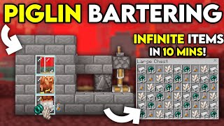 BEST PIGLING BARTERING FARM in 121 Minecraft Bedrock [upl. by Lindbom609]