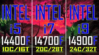 INTEL i5 14400F vs INTEL i7 14700F vs INTEL i9 14900F  PC GAMES TEST [upl. by Yeargain7]