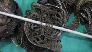 Learn How To Knit A Stylish Ruffle Scarf With Mesh Sashay Scarf  Net Yarn Tutorial [upl. by Hauck910]