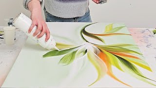 So MUCH DEPTH😲 Intuitive Painting with CrissCross Leaves 🍃 Acrylic Painting Demo [upl. by Nyrak314]