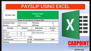 Excel Tamil Tutorial Pay Slip Using Excel [upl. by Yelsek118]