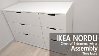 How to Assemble  IKEA 이케아 노르들리 NORDLI 6칸서랍장 조립 [upl. by Atikihc295]