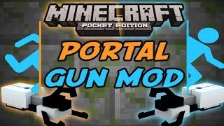 PORTAL GUN Minecraft PE Mod ShowCase 081 [upl. by Imelda938]