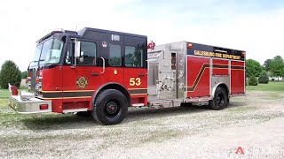 GALESBURG FIRE DEPARTMENT  ALEXIS 1500 GPM TOP CONTROL PUMPER 2533  GALESBURG ILLINOIS [upl. by Ennybor]