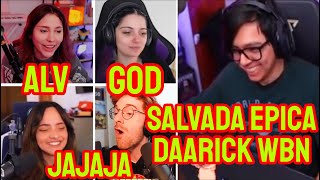 STREAMERS REACCIONAN A DAARICK SALVANDOSE ÉPICAMENTE Y PASÁNDOSE DE WBN XD [upl. by Penni]