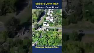 Soldier Escapes FPV Drone Strike with Quick Reflexes [upl. by Wsan]