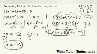 Quadratic Equations Factoring Method [upl. by Thamora]