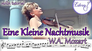 EINE KLEINE NACHTMUSIK Violin Tutorial with Sheet Music on The Screen  WA Mozart [upl. by Onileva530]