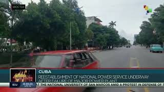 Cuba Reestablishment of national power service underway after failure of major power plant [upl. by Notnerb795]