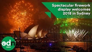 Spectacular firework display welcomes 2018 in Sydney [upl. by Okime271]