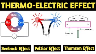 Thermoelectric Effect  Seeback Effect  Peltier Effect  Thomson Effect  Thermoelectric In हिंदी [upl. by Oironoh]